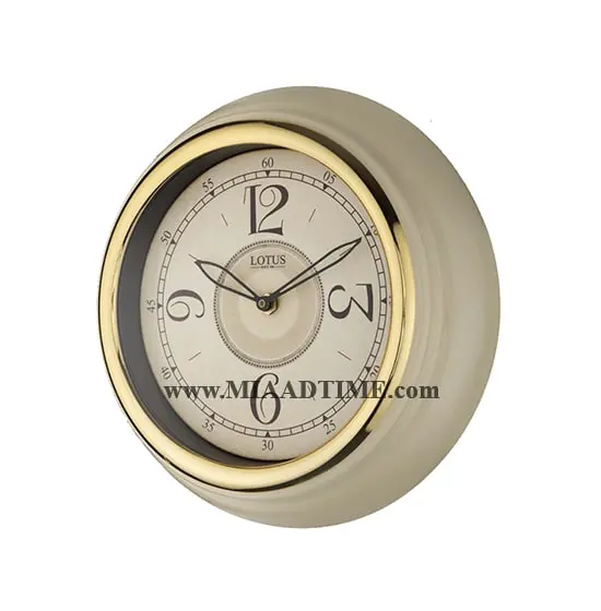 ساعت دیواری لوتوس فلزی کرم طلایی کد ELLIS M-4007 ساعت دیواری